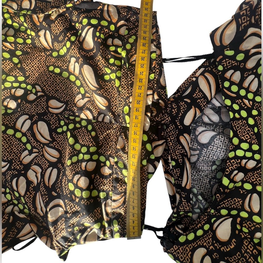 A.L.C. Alexandria Midi Dress – Waist Cut out Green/Peach Print - Picture 6 of 8